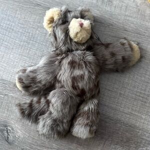 Elaine Jacobs Baby Bear Tracks Fur Plush Stuffed Toy Brown spotted VTG